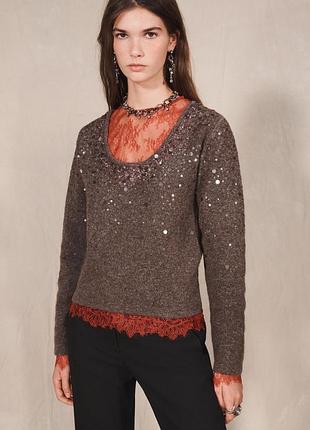 Свитер с шерстью яка и шерстью с пайетками limited edition