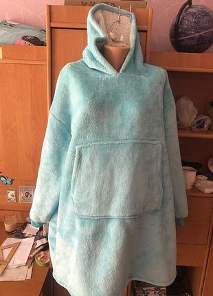 Меховушка, плюшева туника, кофта, худи, 2-3xl. ohs. стан нової