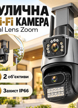Уличная охранная поворотная камера wi-fi камера v380-v21 8mp сирена