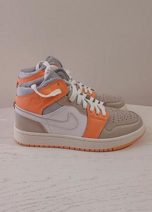 Высокие демисезонные кеды кроссовки nike air jordan кожаные