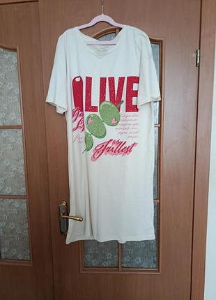 Бавовняна нічна сорочка з принтом "olive" (пс)