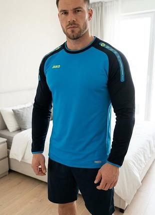🧥 чоловіча спортивна кофта / світшот jako | синій / чорний | розмір xl-xxl