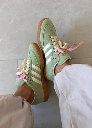 Кросівки жіночі adidas samba | green matcha / double laces
