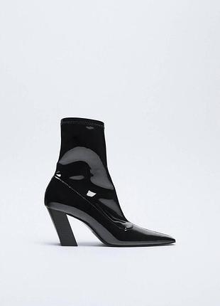 Лаковані ботильйони zara 3