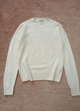 Женский кашемировый свитер 100% кашемир uniqlo молочного цвета