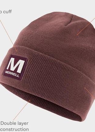 Шапка біні merrell бордова з відворотом