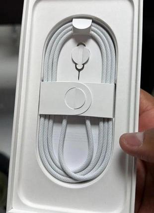 Оригінальний кабель apple usb-c — usb-c для iphone, білий, плетений