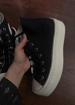 Кеди converse високі на платформі чорні 6