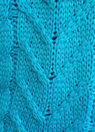Красивый, теплый свитер, плотная вязка, атласная лента на спине5 фото
