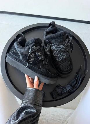 ❄️ женские угги ugg lowmel sneakers | black suede premium