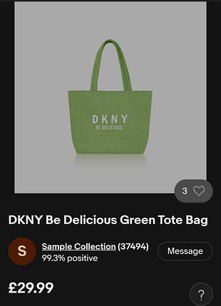 Зеленая сумка-шоппер dkny be delicious