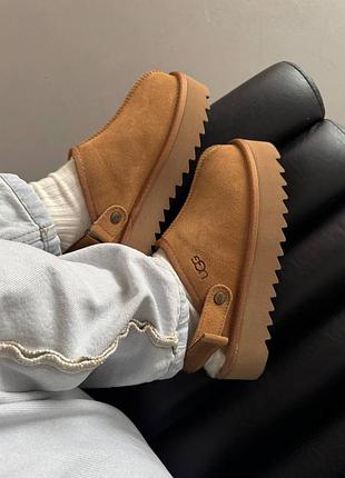 ❄️ женские угги ugg lanah clog platform chestnut premium