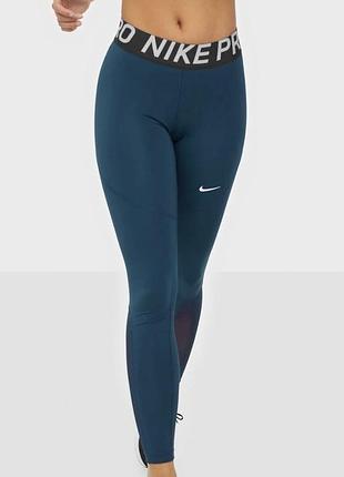 Жіночі спортивні легінси nike pro бірюзово-сині, м