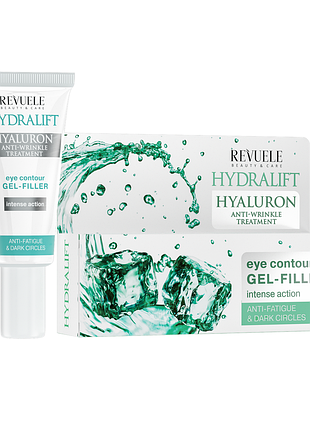 Гель-филлер для контура глаз revuele hydralift hyaluron против усталости и темных кругов, 25 мл