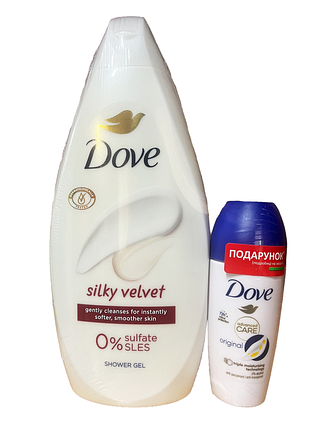 Набор dove: гель для душа «шелковистый бархат» + шариковый антиперспирант original 72 часа
