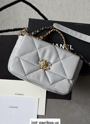Сумка 19 large handbag grey/gold🤍