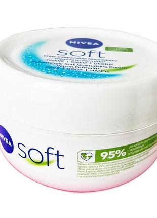 Крем nivea soft moisturizing cream для обличчя, тіла та рук, 48 годин зволоження, 100 мл.