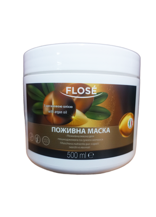Поживна маска flose з аргановою олією для пошкодженого та сухого волосся 500 мл
