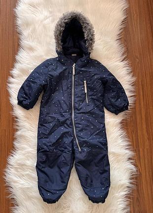 Зимовий комбінезон на хлопчика темно синій h&m 80 см