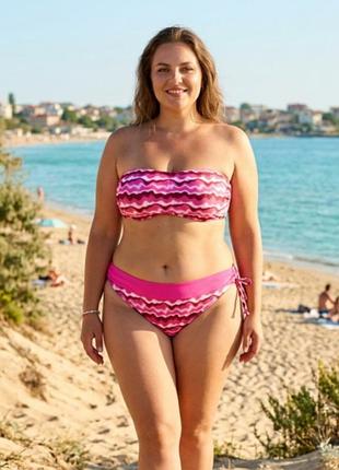 Раздельный купальник primark (бандо и плавки на завязках), размер 2xl (50/52)