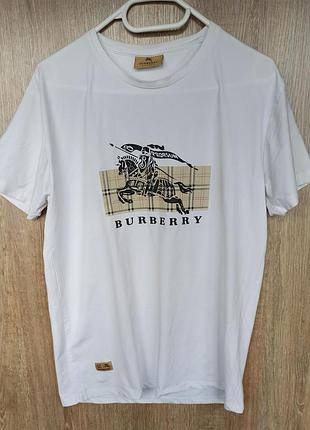 Футболка burberry біла з принтом розмір l