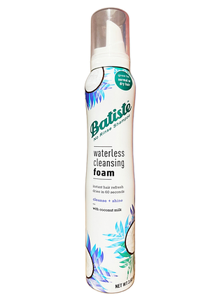 Безводна очищувальна пінка для волосся batiste cleanse + shine з кокосовим молоком, 106 мл