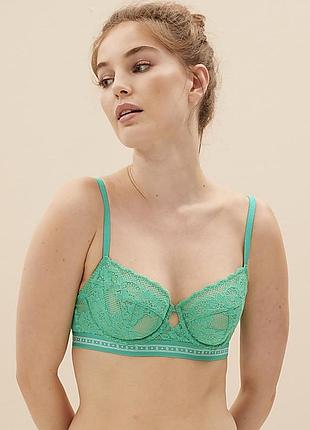 Бюстгальтер 80с марк спенсер m&s зелений мереживний новий