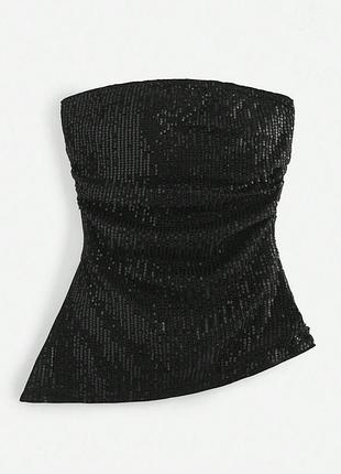 Подовжений топ бандо в паєтках pull&bear
