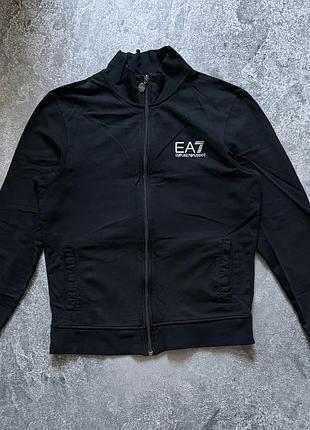 Спортивна кофта чоловіча emporio armani ea7 чорна розмір м