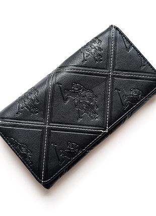 Кошелек женский u.s. polo assn. черный, стеганый, с тисненым логотипом