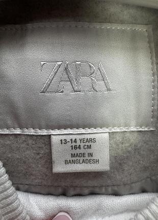 Куртка бомбер zara для дівчинки сіра кашемірова 4
