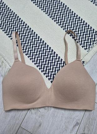 Бежевий бюстгальтер з мікрофібри без кісточок h&m, 80d