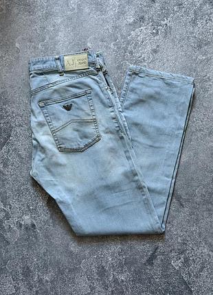 Чоловічі джинси armani jeans світло-блакитні розмір 34