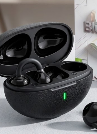 Беспроводные tws наушники bluetours n53 (bluetooth 5.3) с открытым дизайном (ear clip) черные.