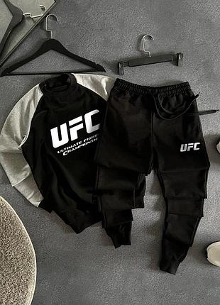 Якісний чоловічий весняний костюм з трендовим принтом юфс ufc спортивний комплект світшот і штани