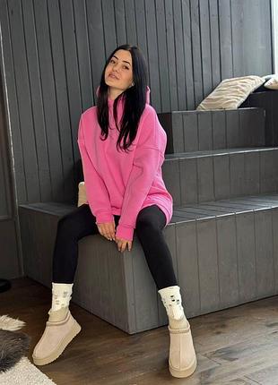 Худі oversized, із тринитки на флісі, худі подовжене