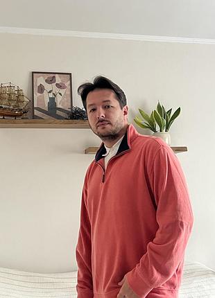 Чоловіча кофта 1/4 zip lands' end коралова 6
