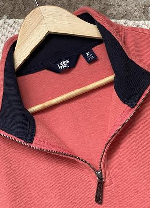 Чоловіча кофта 1/4 zip lands' end коралова 3