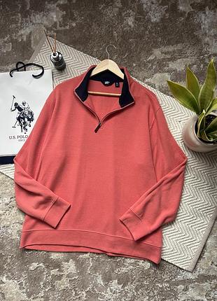 Чоловіча кофта 1/4 zip lands' end коралова