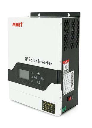 Автономний сонячний інвертор must pv18-1512vpm 1500 вт, 12 в, чиста синусоїда, mppt 60 а, заряд від мережі 10/20 а