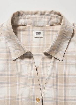 Фланелевая рубашка uniqlo, хлопок+вискоза 3