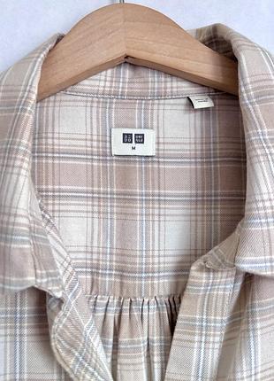 Фланелевая рубашка uniqlo, хлопок+вискоза 6
