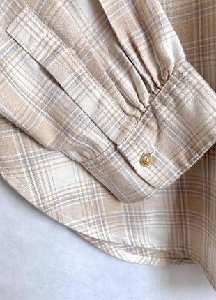 Фланелевая рубашка uniqlo, хлопок+вискоза 8
