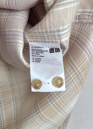 Фланелевая рубашка uniqlo, хлопок+вискоза 9