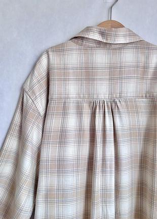 Фланелевая рубашка uniqlo, хлопок+вискоза 7