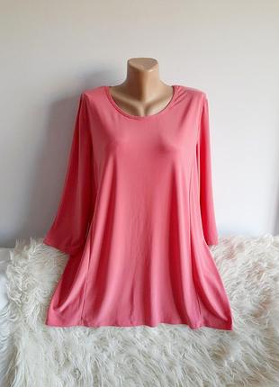Еластична коралова блуза, р.14-18/xl/42