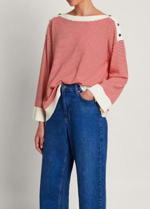 Стильний оверсайз джемпер в смужку monsoon simmi jumper (розмір xl)