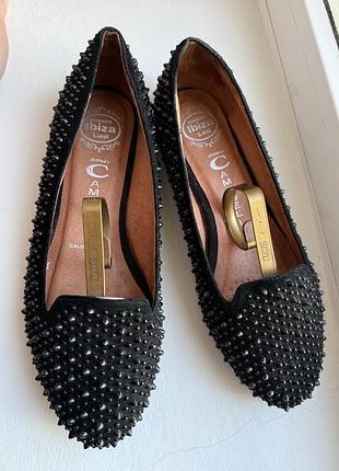 Шкіряні замшеві лофери балетки з шипами jeffrey campbell ibiza last (оригінал, р. 38)