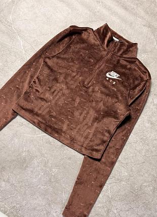Спортивна кофта nike air велюрова коричнева
