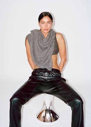 Zara шкіряні джогери c-m